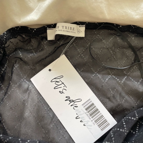 NWT- 12th Tribe black silver mesh dress - Picture 6 of 6